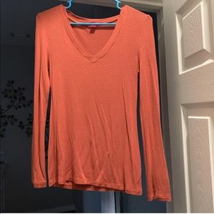 V neck orange top